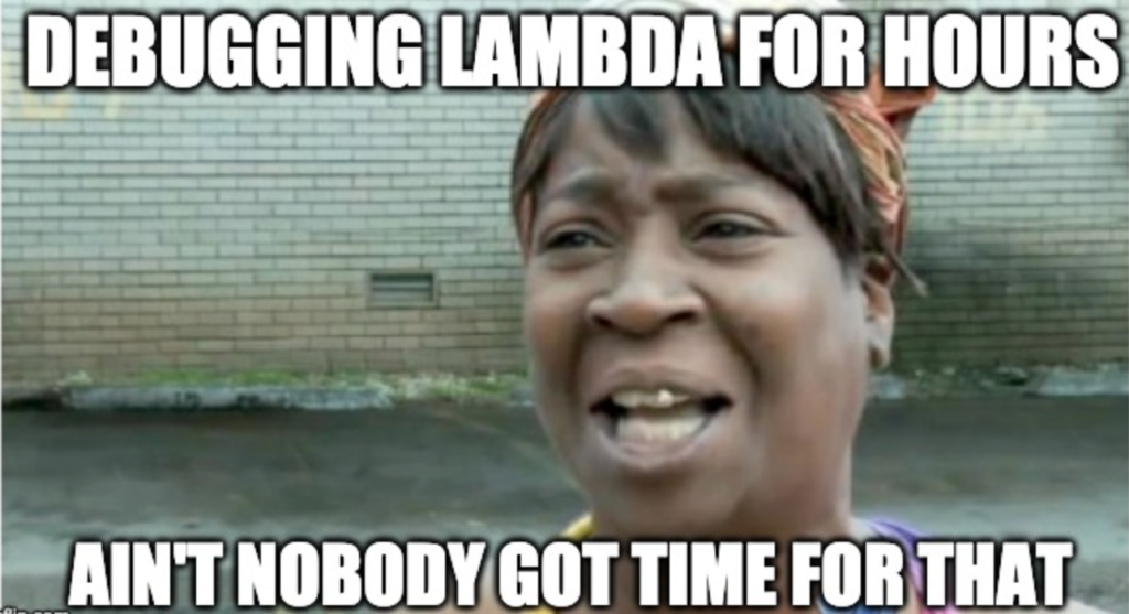 debugging aws lambda