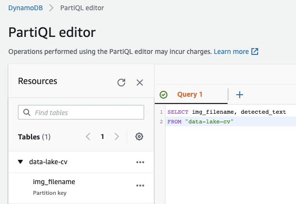 PartiQL query editor in DynamoDB