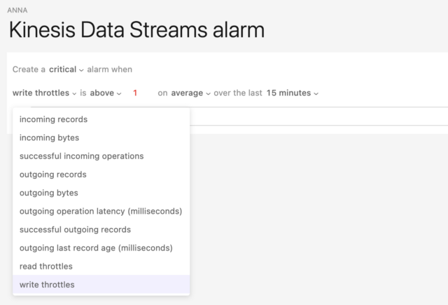 Alerts for Kinesis Data Streams in Dashbird 
