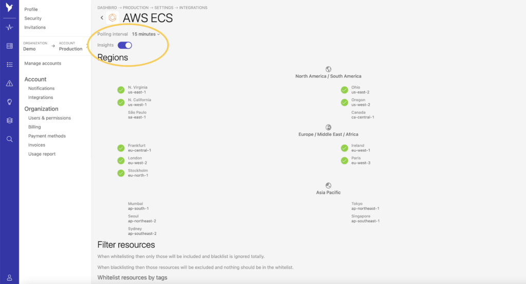 enable resource monitoring